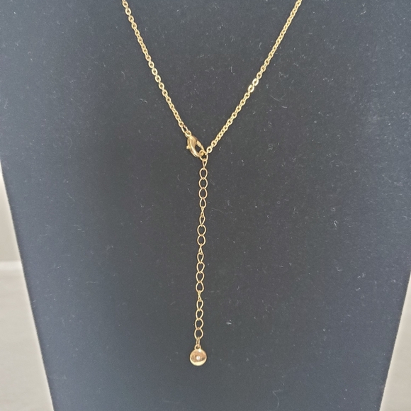 C1946 Long Gold Tone Cluster Charm Necklace - Picture 9 of 12